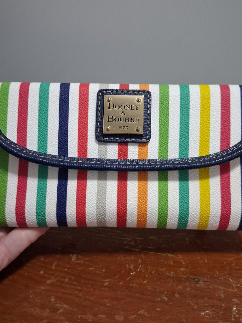 Dooney Bourke Rainbow Stripe Continental Clutch Wallet